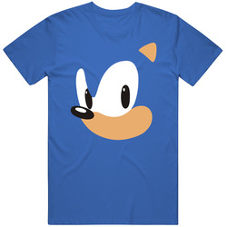 Sonic The Hedgehog Face Halloween Costume Retro Video Game Character Fan Cotton Classic T Shirt