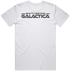 Battlestar Galactica_logo_white Cotton Classic T Shirt