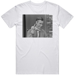 Mr. Roger Middle Finger Black And White Cotton Classic T Shirt