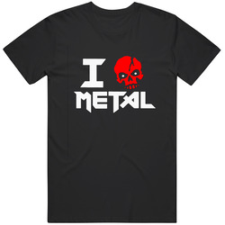 I Love Metal Music Rock Skull Rock On Heavy Metal Cotton Classic T Shirt
