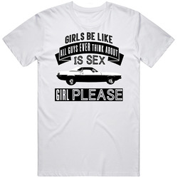 Guys Think About Sex And 1970 Plymouth Barracuda 440 Vintage Car Cotton Classic T Shirt