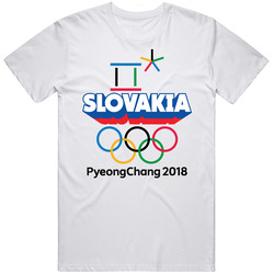 Slovakia Winter Olympics Pyeongchang 2018 3d Text Cotton Classic T Shirt