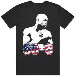 Mayweather 50-0 Siluet Hitam Cotton Classic T Shirt