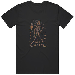 See You Out There Hobo Death Taking A Stroll Skeleton Cool Hipster Minimalist Cotton Classic T Shirt