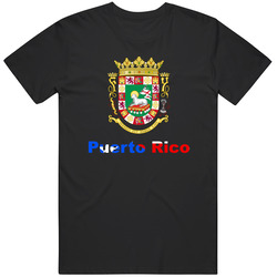 Puerto Rico Coat Of Arms Flag Black Cotton Classic T Shirt