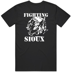 University Of North Dakota Man's  Black Cotton Classic T Shirt