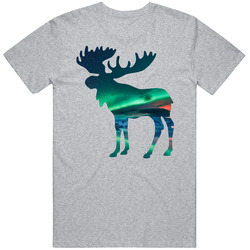 Moose Silhouette Northern Lights Photography Nature Animal Lover Cotton Classic T Shirt