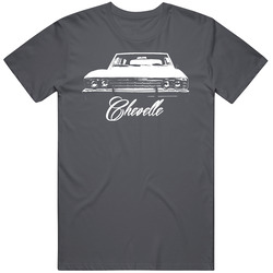 1967 Chevelle Grill View With Model Name Charcoal Grey Cotton Classic T Shirt