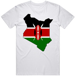Kenya Country Shape Flag Olympic Sport Team Fan Cotton Classic T Shirt
