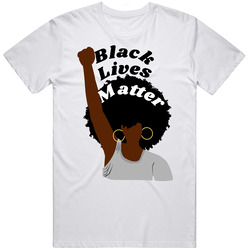 Black Lives Matter Woman With Afro Cotton Classic T Shirt