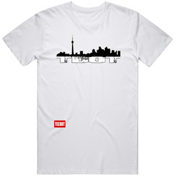 Skyline White Cotton Classic T Shirt