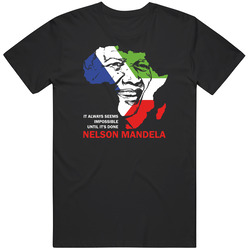 Mandela Black Cotton Classic T Shirt