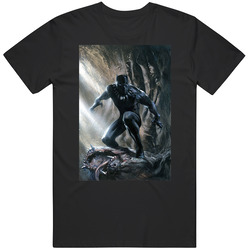 The Black Panther Super Hero In Dark Wave Mens Vintage T Shirt