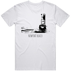 Newport Beach Black Font Mens Vintage T Shirt