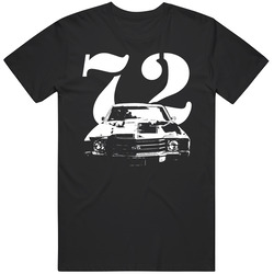 1972 El Camino Grill View With Year Black Mens Vintage T Shirt