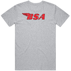 Bsa Automobile Car Motorcycle Parts Cool Distressed Style Brand Logo Emblem Mens Vintage T Shirt
