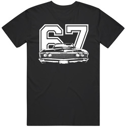 1967 Chevelle Convertible Grill View With Year Black Mens Vintage T Shirt