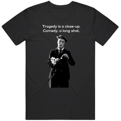 Buster Keaton - Comedy Is A Long Shot - Mens Black Mens Vintage T Shirt