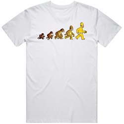 Homer Evolution Cartoon Funny Mens Vintage T Shirt