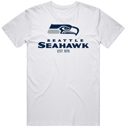 Seattle Seahawks Jersey White  1 Mens Vintage T Shirt