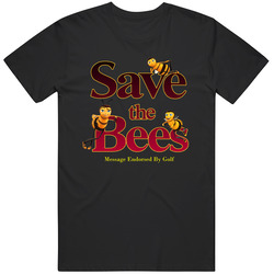 Save Bees Flower Black Flat Mens Vintage T Shirt