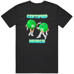 Certified Munch Green M And M Funny Mens Vintage T Shirt