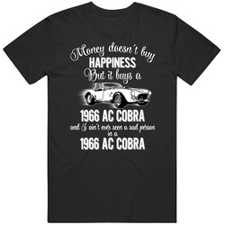 1966 Ac Cobra 427 Money Cant Buy Happiness But It Buys Car Enthusiast Mens Vintage T Shirt