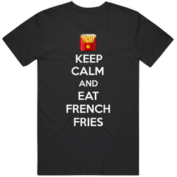 Keep Calm And Eat French Fries Popular Food Icon Fan Gift Mens Vintage T Shirt