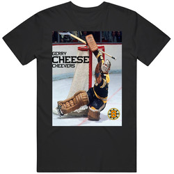 Gerry Cheese Cheevers Action Graphic Boston Hockey B Town Team Historic Fun Cool Game Event Wear Mens Vintage T Shirt