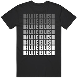 Billie Eilish Tulisan Susun Hitam Mens Vintage T Shirt