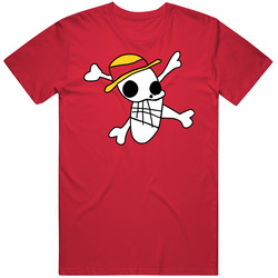 Luffy Draw Red Mens Vintage T Shirt