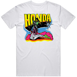 Honda Vintage 1973 Motorcyle Hand Drawn Ad Biking Biker Fan Mens Vintage T Shirt