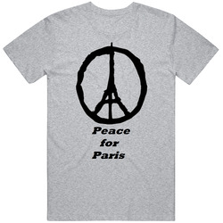 Peace For Paris Unisex - Gray Mens Vintage T Shirt