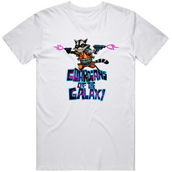 Guardians Of The Galaxy Rocket Racoon Shooting Laser Mens Vintage T Shirt