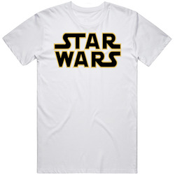Star Wars Logo White Mens Vintage T Shirt