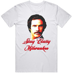Stay Classy Milwaukee Anchorman Ron Burgundy Mens Vintage T Shirt