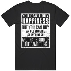 You Can't Buy Happiness Oldsmobile Curved Dash Heart Car Lover Mens Vintage T Shirt