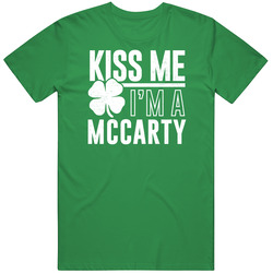 Mccarty Kiss Me Im Irish Parody Custom Last Name St Patricks Day Mens Vintage T Shirt