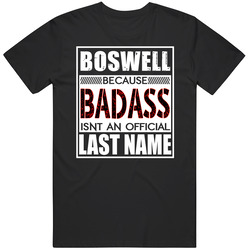 Boswell Because Badass Official Last Name Funny Mens Vintage T Shirt
