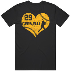 Heart Francisco Cervelli Pittsburgh Baseball Sports Team Fan Mens Vintage T Shirt