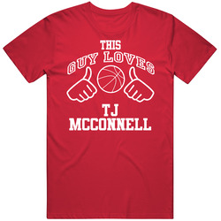 Tj Mcconnell This Guy Loves Heart Philadelphia Basketball Mens Vintage T Shirt