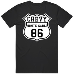 Highway Route 1986 Monte Carlo Classic Car Mens Vintage T Shirt