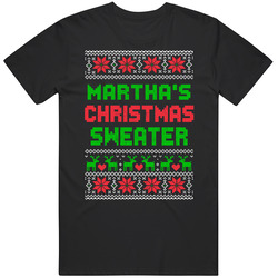 Martha Ugly Christmas Sweater Funny Custom Name Holiday Gift Mens Vintage T Shirt