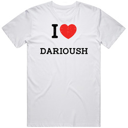 I Love Heart Darioush First Name Worn Look Mens Vintage T Shirt