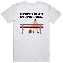 Forrest Gump Bus Bench Stupid Is As Stupid Does Favorite Movie Quotes Mens Vintage T Shirt
