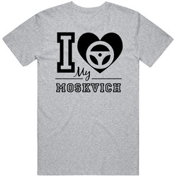 I Drive My Moskvich Heart Car Lover Mens Vintage T Shirt