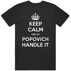 Keep Calm And Let Popovich Handle It Custom Last Name Family Mens Vintage T Shirt