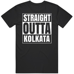Straight Outta Kolkata India Compton Parody Grunge City Mens Vintage T Shirt