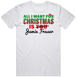 All I Want For Christmas Is Jamie Fraser New York Hockey Fan Mens Vintage T Shirt