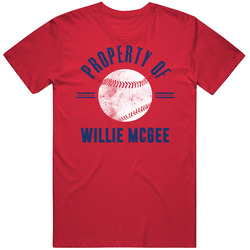 Willie Mcgee Property Of St Louis Baseball Fan Mens Vintage T Shirt